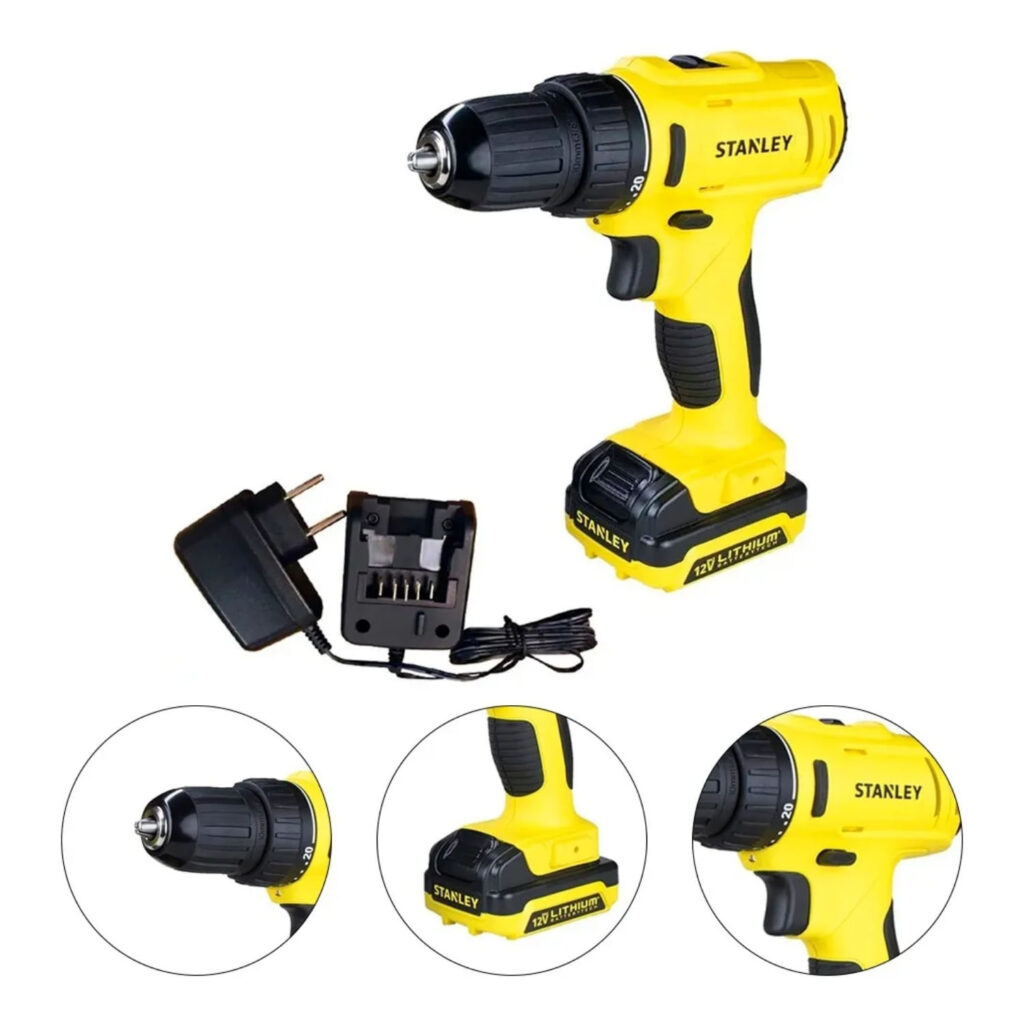 Parafusadeira e Furadeira 3/8'' 12V com Bateria e Carregador Stanley - SCD121S1-BR