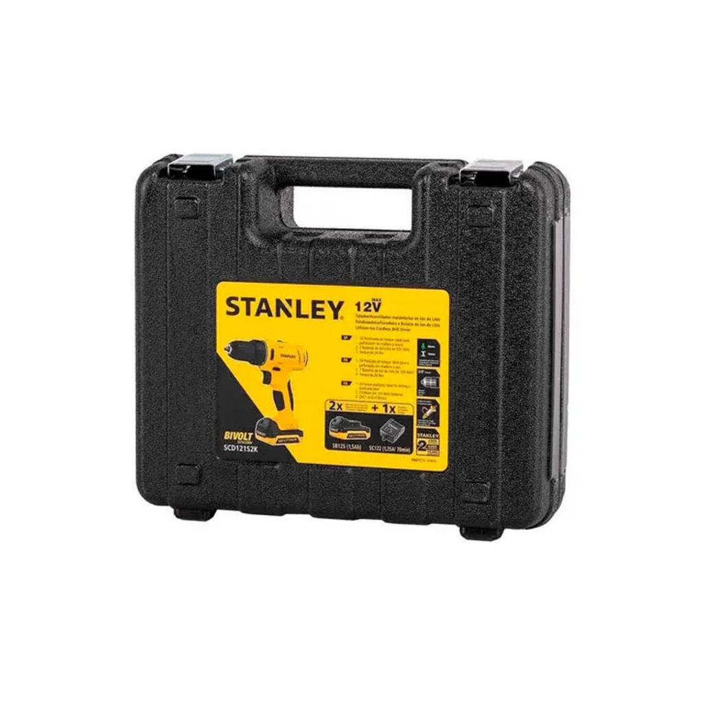 Parafusadeira e Furadeira 3/8'' 12V com 2 Baterias e Carregador Stanley - SCD121S2K-BR