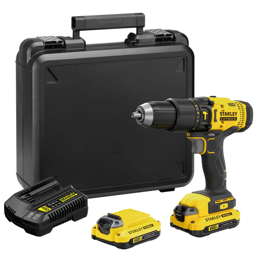 Parafusadeira e Furadeira de Impacto 13mm 20V com 2 Baterias e Carregador Stanley - SCD711C2K-BR