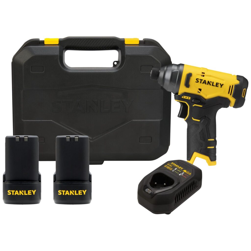 Parafusadeira de impacto 1/4" 12V com 2 Baterias e Carregador Stanley - SCI10D2K