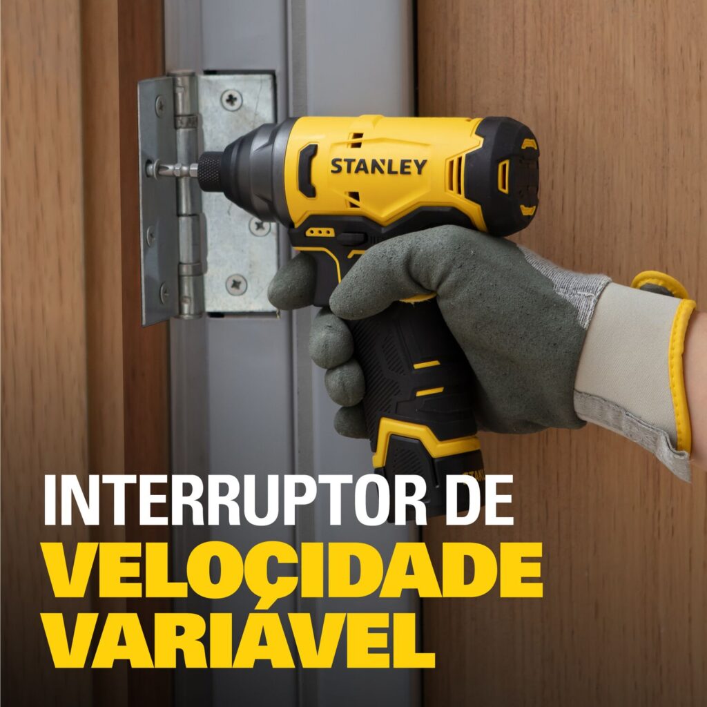 Parafusadeira de impacto 1/4" 12V com 2 Baterias e Carregador Stanley - SCI10D2K
