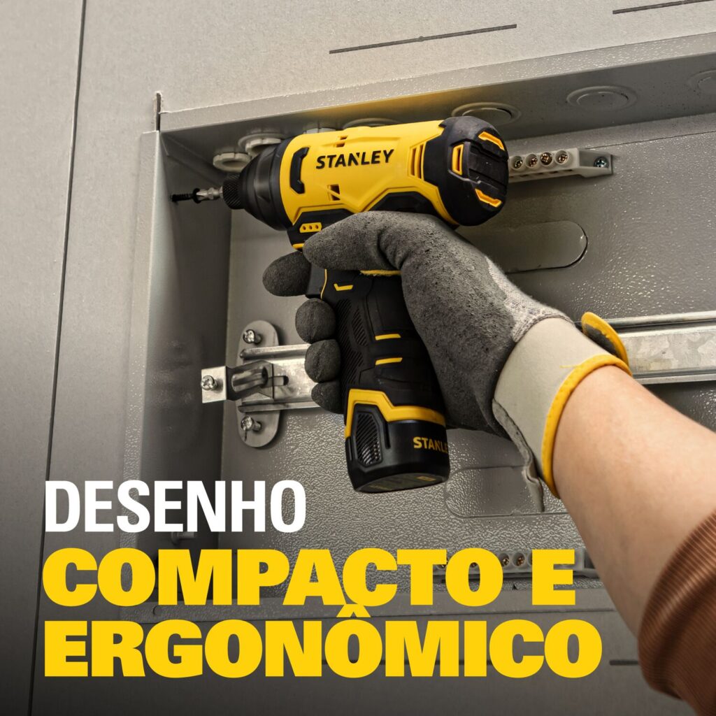 Parafusadeira de impacto 1/4" 12V com 2 Baterias e Carregador Stanley - SCI10D2K