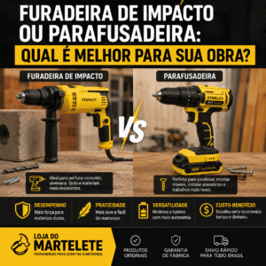 Furadeira de impacto ou parafusadeira: qual é melhor para sua obra?