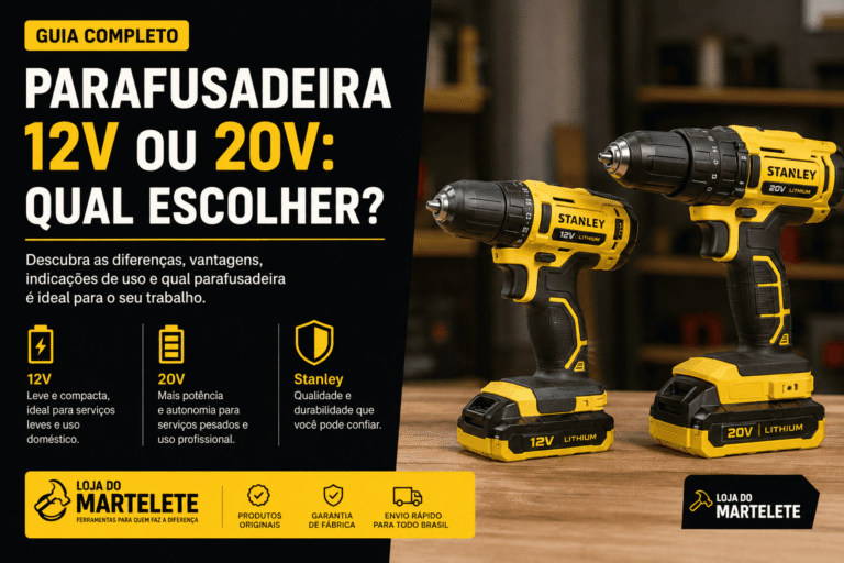 Parafusadeira 12V ou 20V: qual escolher?